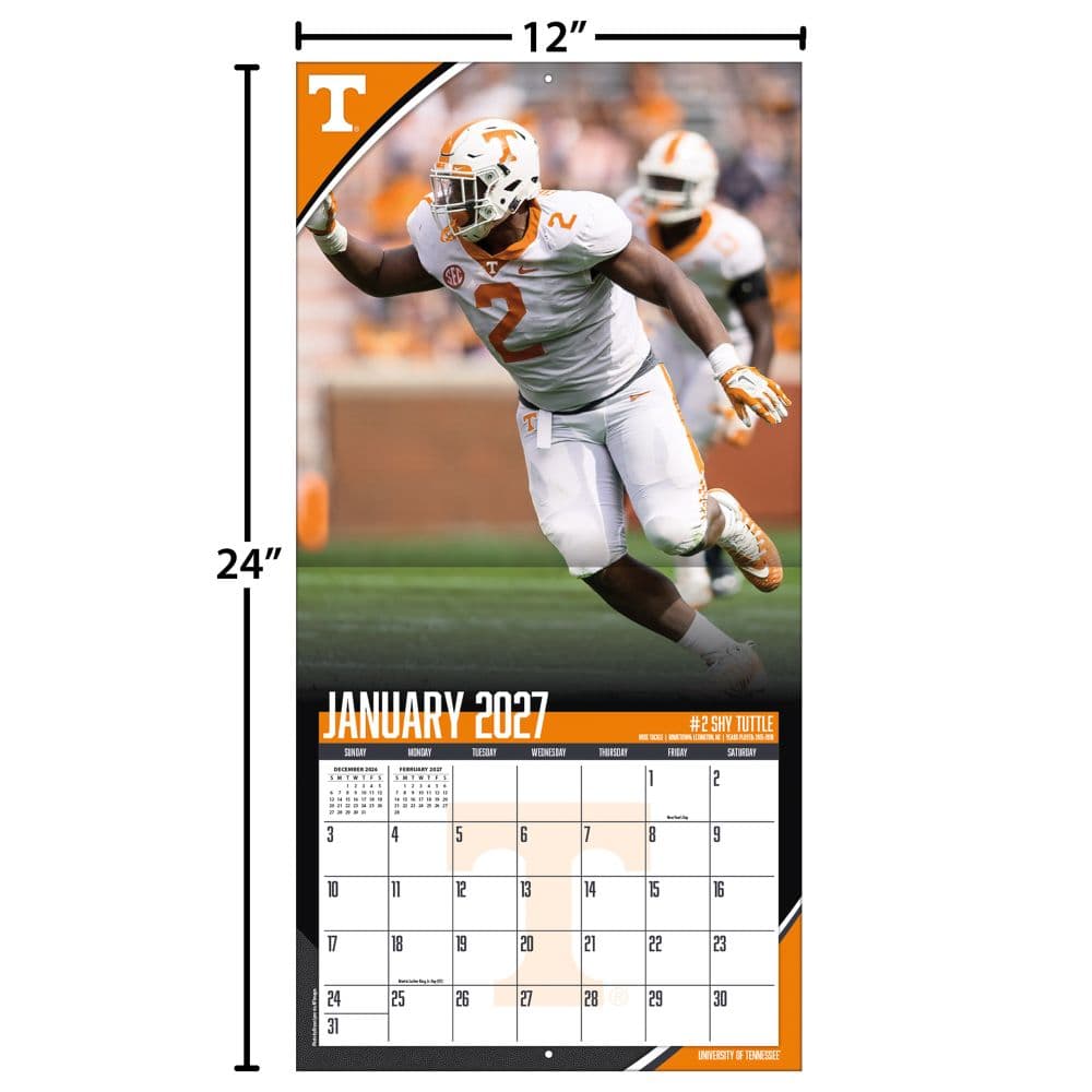 Tennessee Volunteers 2027 Wall Calendar Fourth Alternate Image