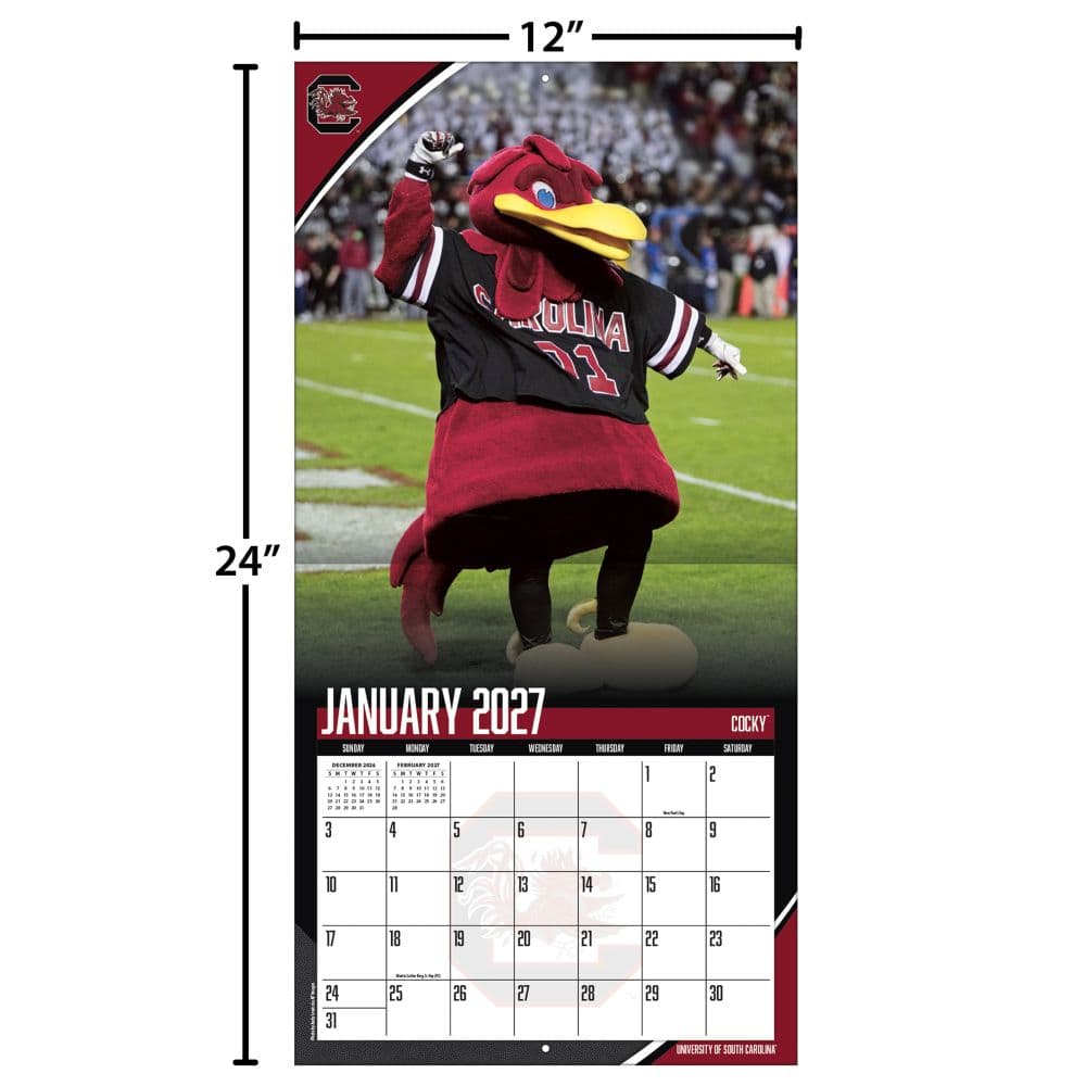 South Carolina Gamecocks 2027 Wall Calendar Fourth Alternate Image