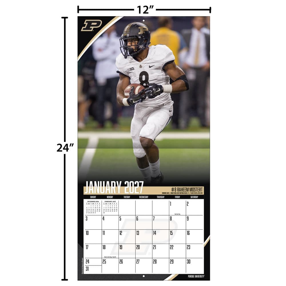 Purdue Boilermakers 2027 Wall Calendar Fourth Alternate Image