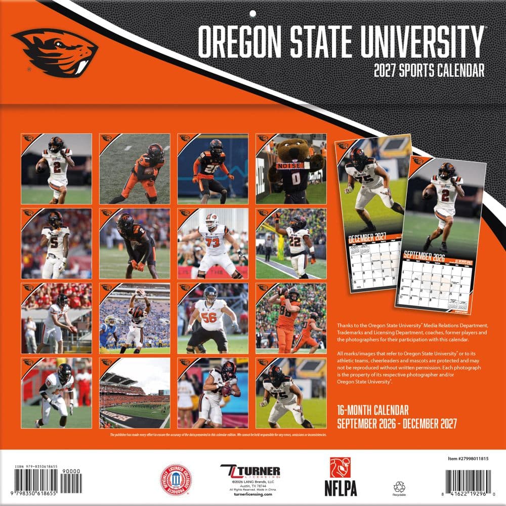 Oregon State Beavers 2027 Wall Calendar First Alternate Image