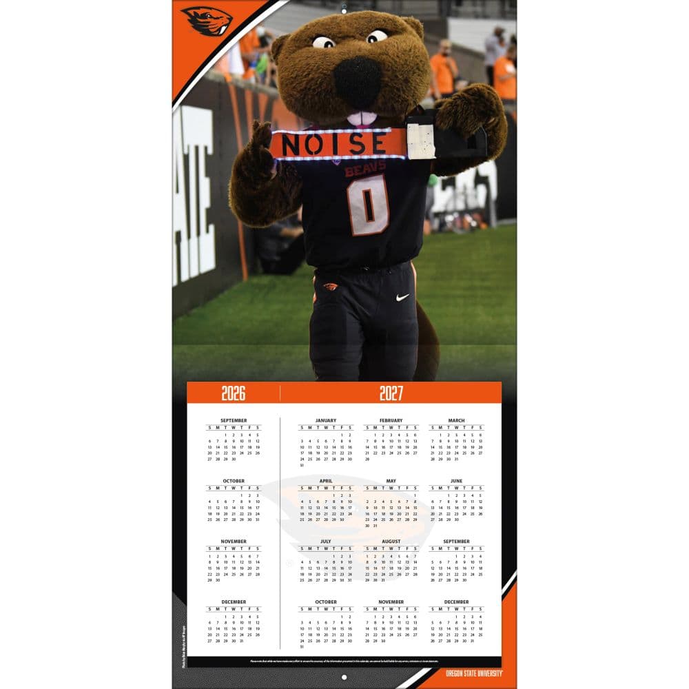 Oregon State Beavers 2027 Wall Calendar Second Alternate Image