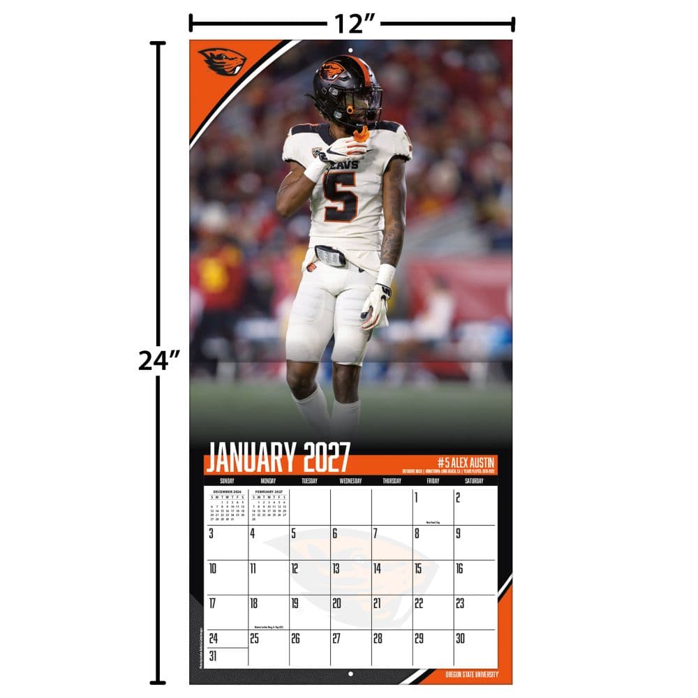 Oregon State Beavers 2027 Wall Calendar Fourth Alternate Image