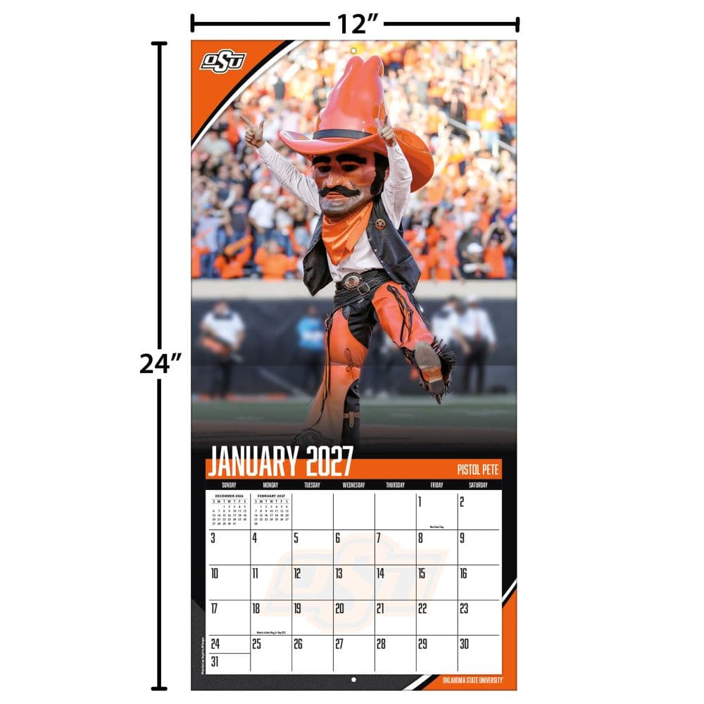 Oklahoma State Cowboys 2027 Wall Calendar Fourth Alternate Image