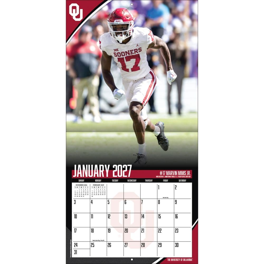 Oklahoma Sooners 2027 Wall Calendar Third Alternate Image