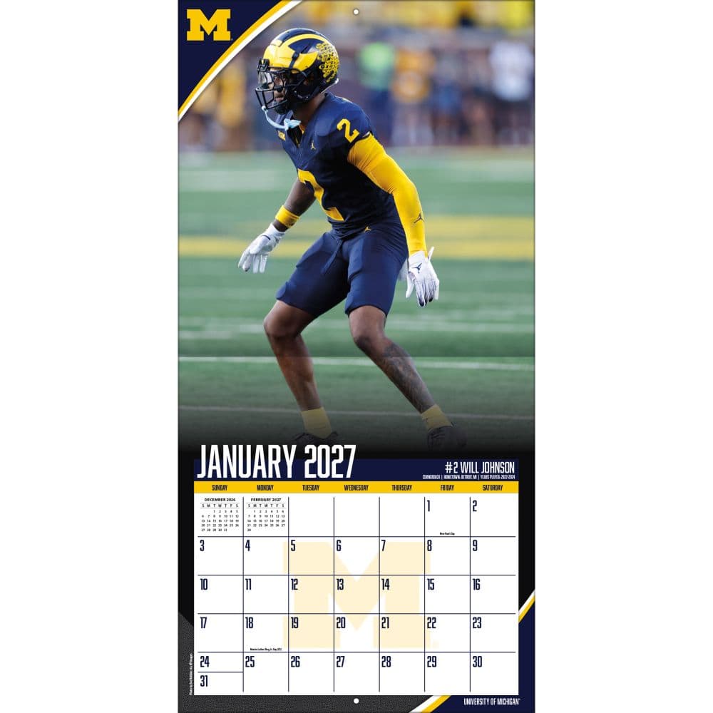 Michigan Wolverines 2027 Wall Calendar Third Alternate Image