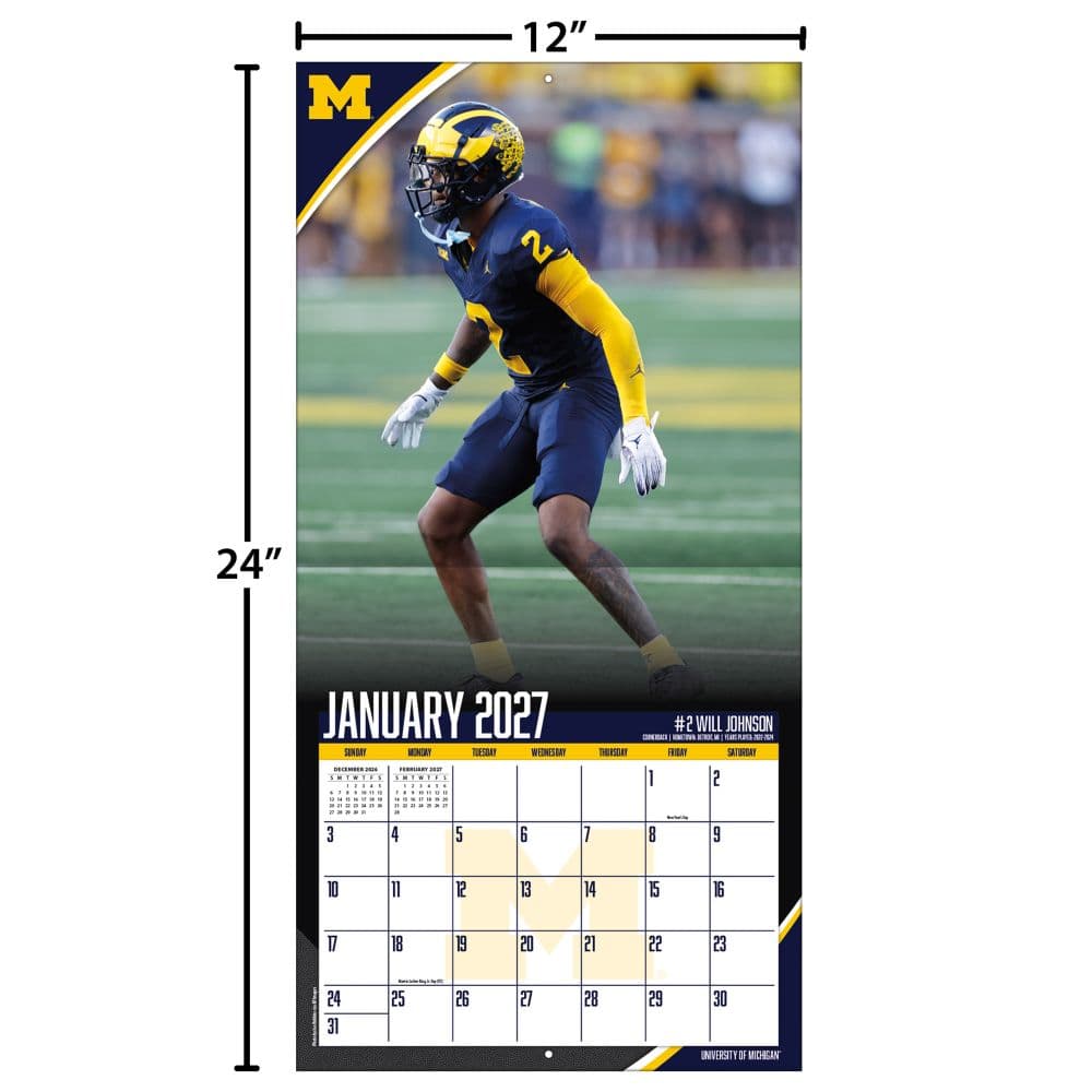Michigan Wolverines 2027 Wall Calendar Fourth Alternate Image