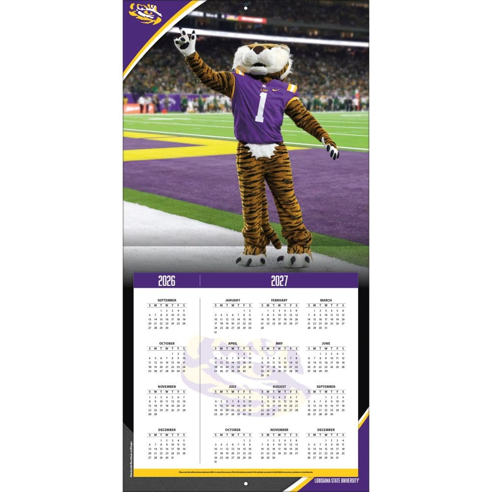 LSU Tigers 2027 Wall Calendar Second Alternate Image
