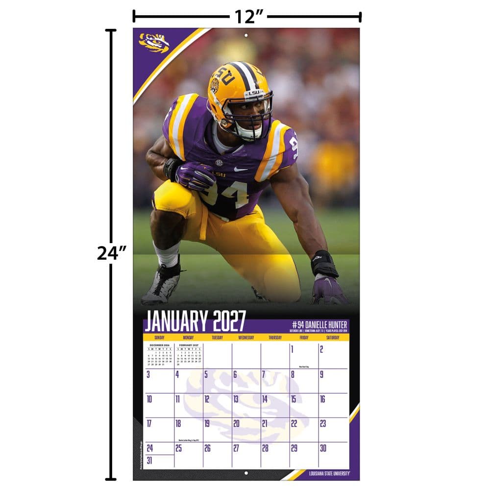 LSU Tigers 2027 Wall Calendar Fourth Alternate Image