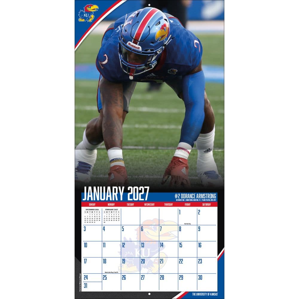 Kansas Jayhawks 2027 Wall Calendar Third Alternate Image