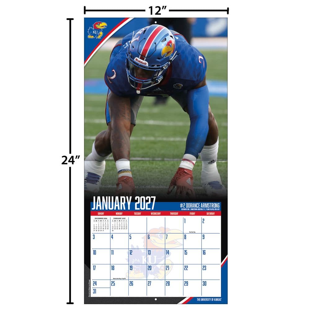 Kansas Jayhawks 2027 Wall Calendar Fourth Alternate Image