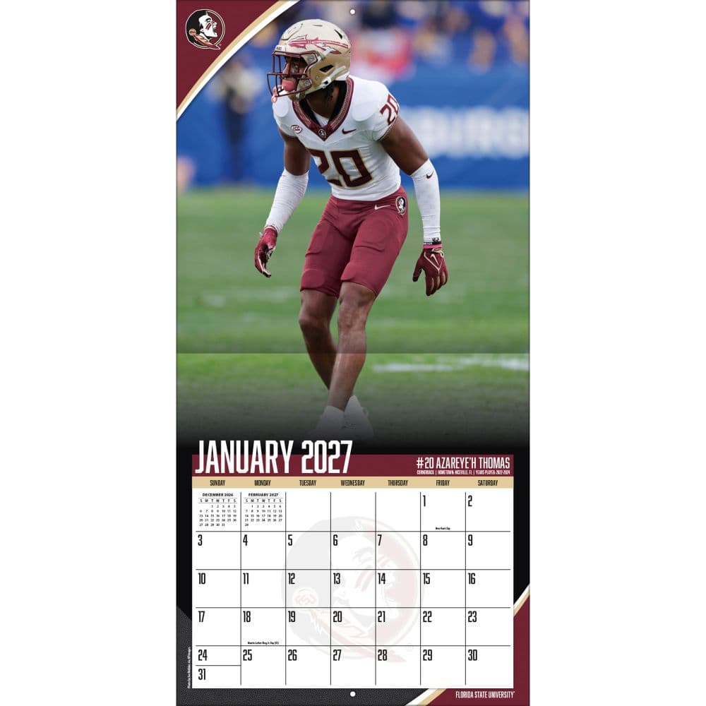 Florida State Seminoles 2027 Wall Calendar Third Alternate Image