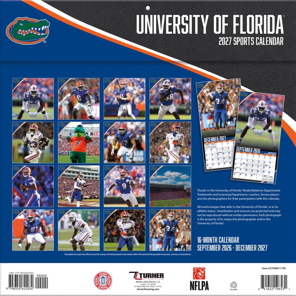Florida Gators 2027 Wall Calendar First Alternate Image