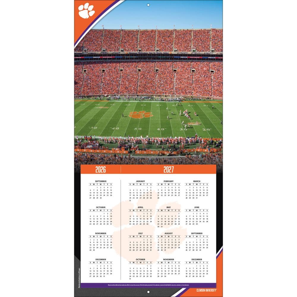 Clemson Tigers 2027 Wall Calendar - Calendars.com