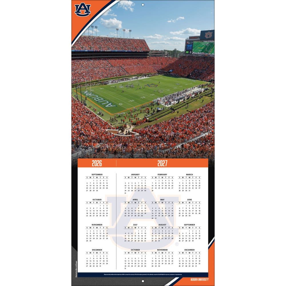 Auburn Tigers 2027 Wall Calendar Second Alternate Image