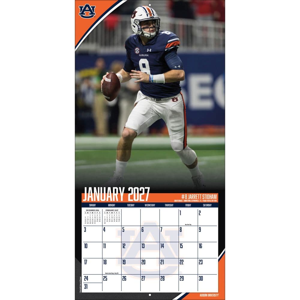 Auburn Tigers 2027 Wall Calendar Third Alternate Image