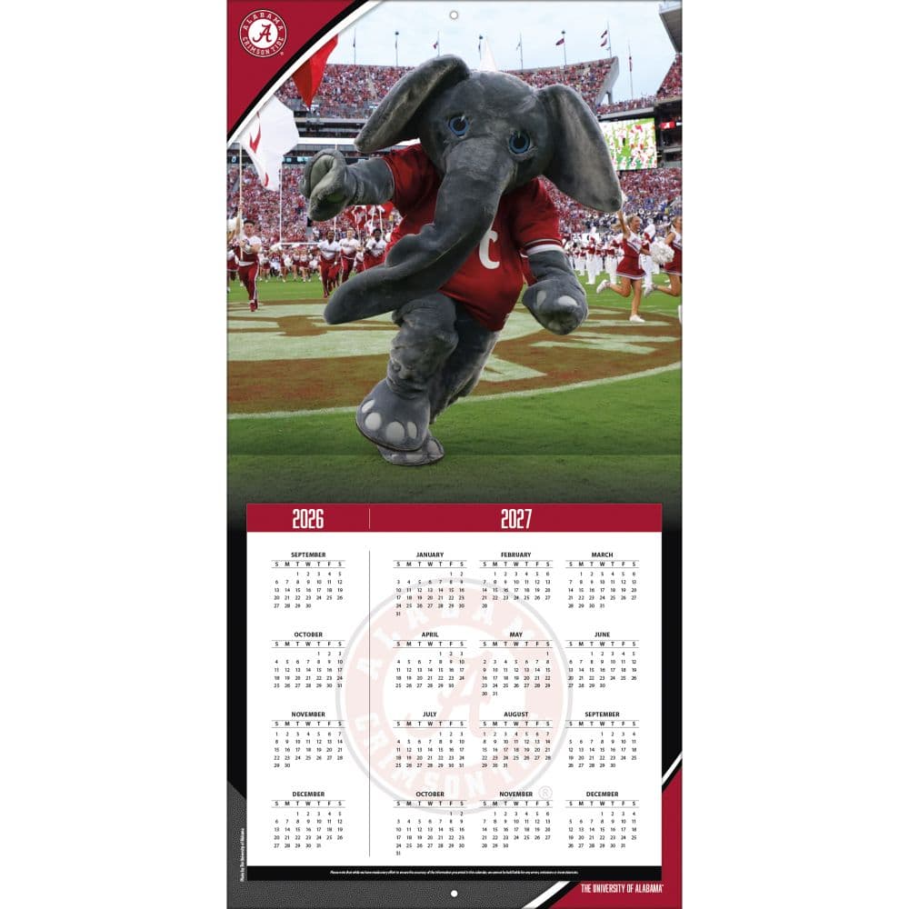 Alabama Crimson Tide 2027 Wall Calendar Second Alternate Image