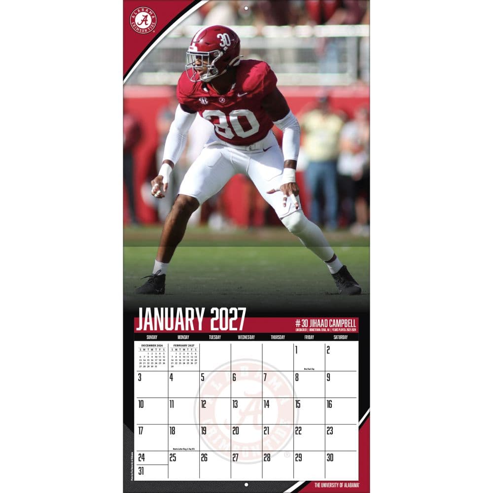Alabama Crimson Tide 2027 Wall Calendar Third Alternate Image