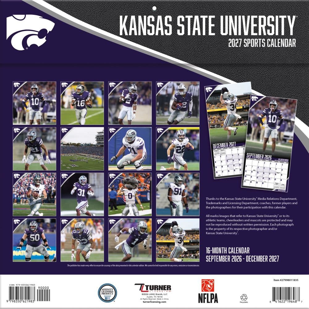 Kansas State Wildcats 2027 Wall Calendar First Alternate Image
