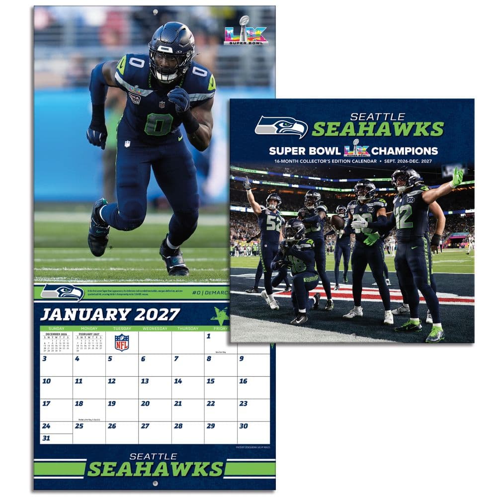 NFL Seattle Seahawks 2027 Mini Wall Calendar Sixth Alternate Image