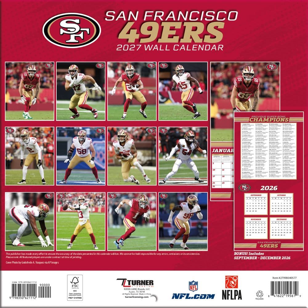 NFL San Francisco 49ers 2027 Mini Wall Calendar First Alternate Image