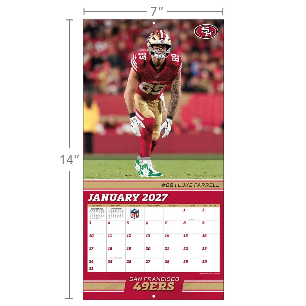 NFL San Francisco 49ers 2027 Mini Wall Calendar Fourth Alternate Image