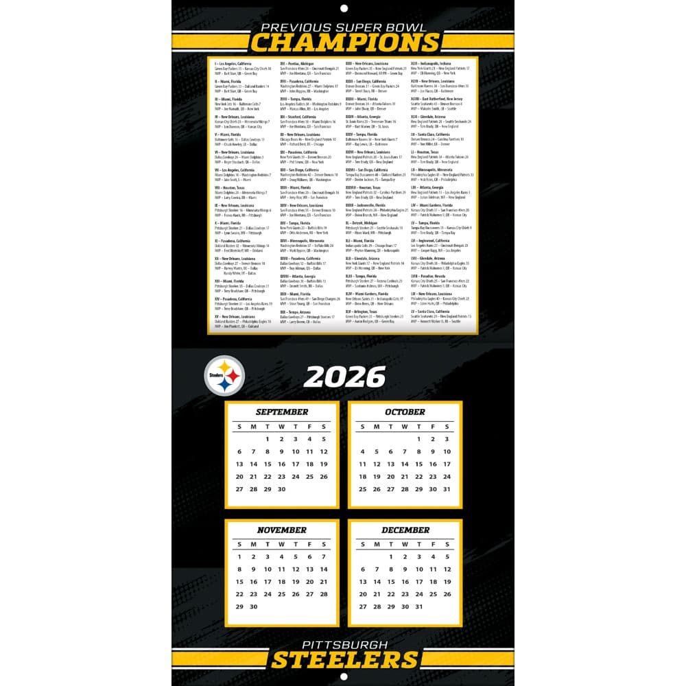 NFL Pittsburgh Steelers 2027 Mini Wall Calendar Second Alternate Image