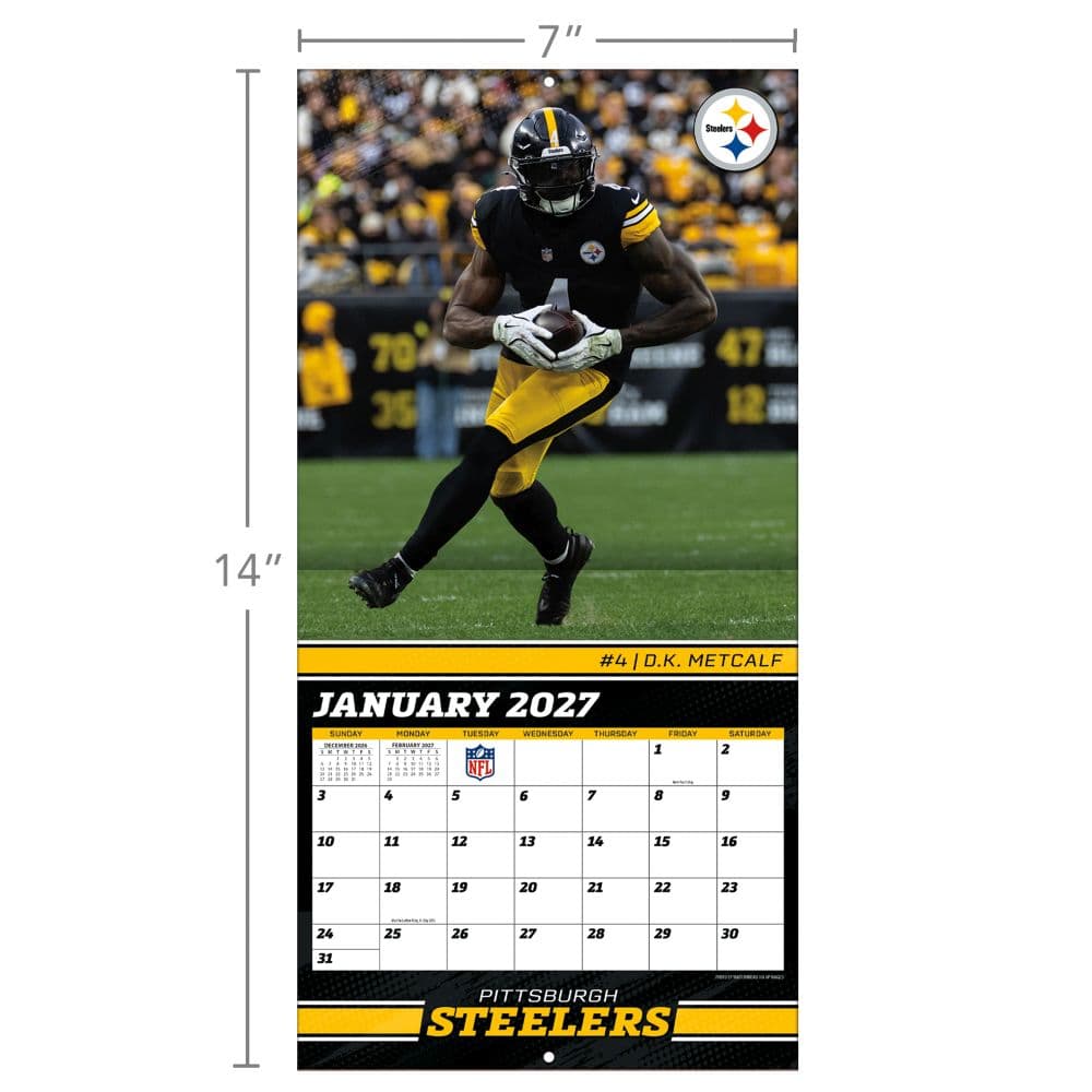NFL Pittsburgh Steelers 2027 Mini Wall Calendar Fourth Alternate Image