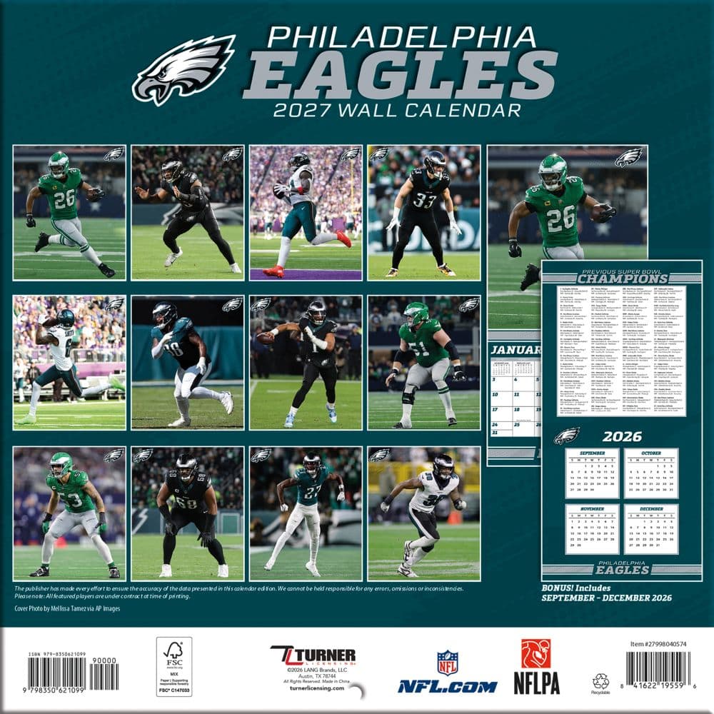 NFL Philadelphia Eagles 2027 Mini Wall Calendar First Alternate Image