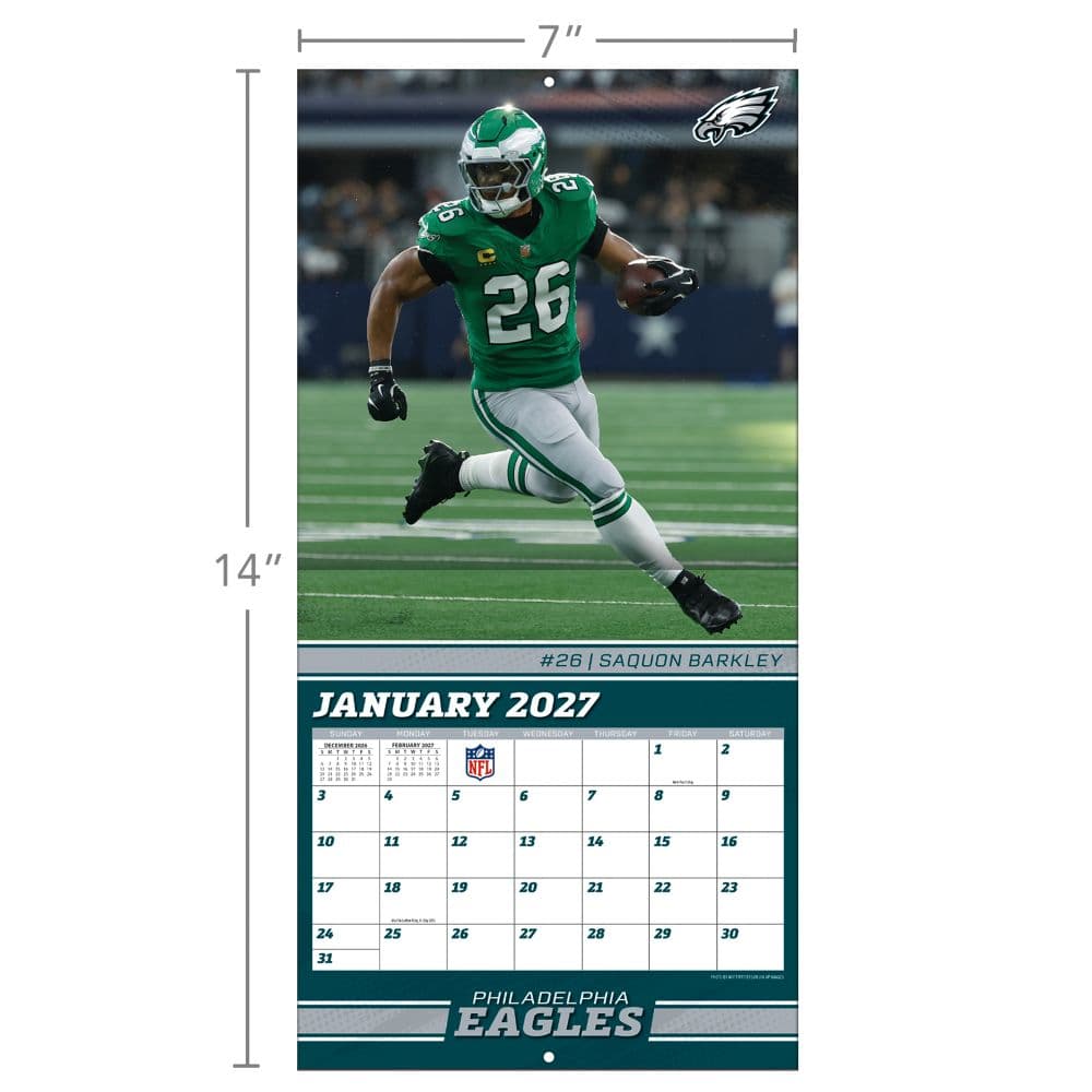 NFL Philadelphia Eagles 2027 Mini Wall Calendar Fourth Alternate Image