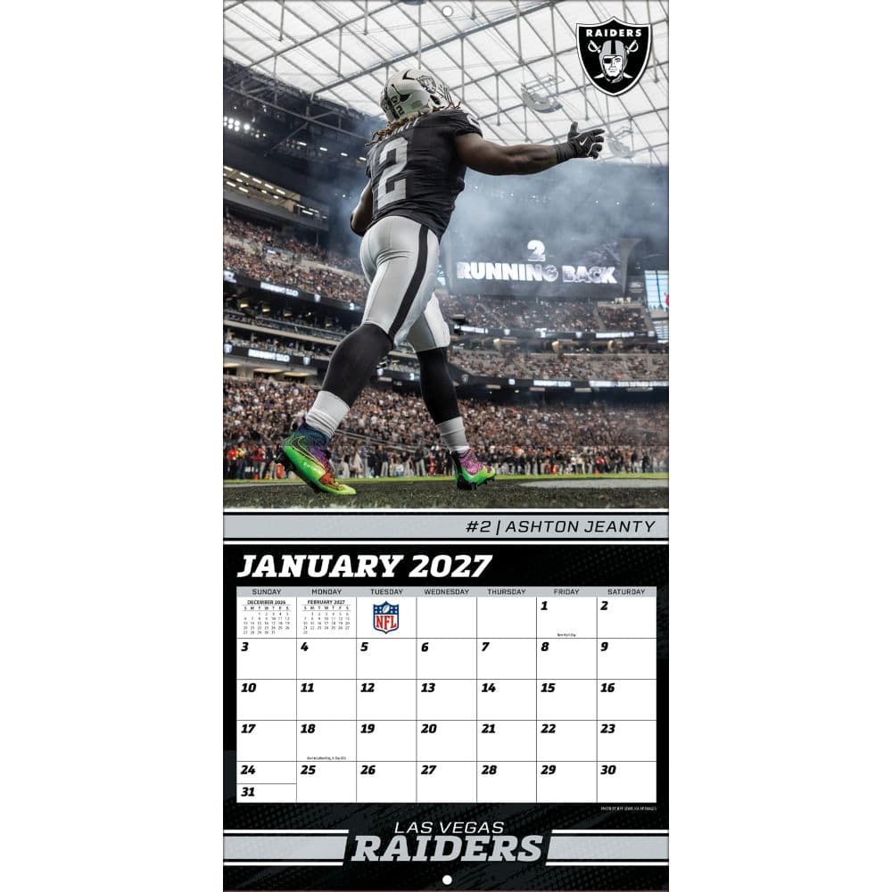 NFL Las Vegas Raiders 2027 Mini Wall Calendar Third Alternate Image