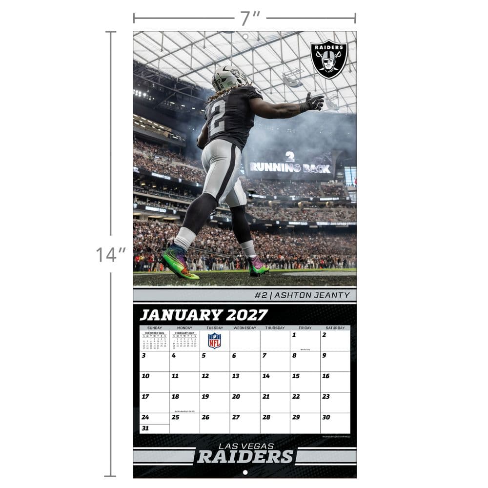 NFL Las Vegas Raiders 2027 Mini Wall Calendar Fourth Alternate Image
