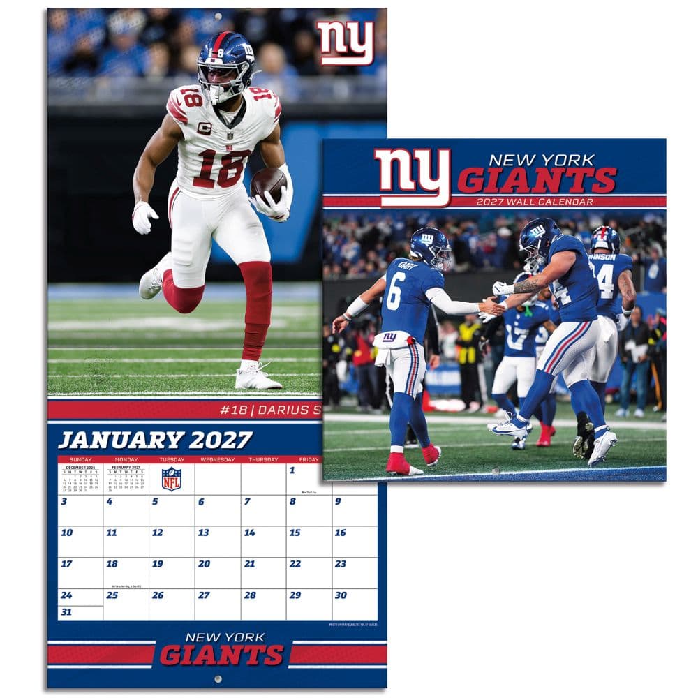 NFL New York Giants 2027 Mini Wall Calendar Sixth Alternate Image