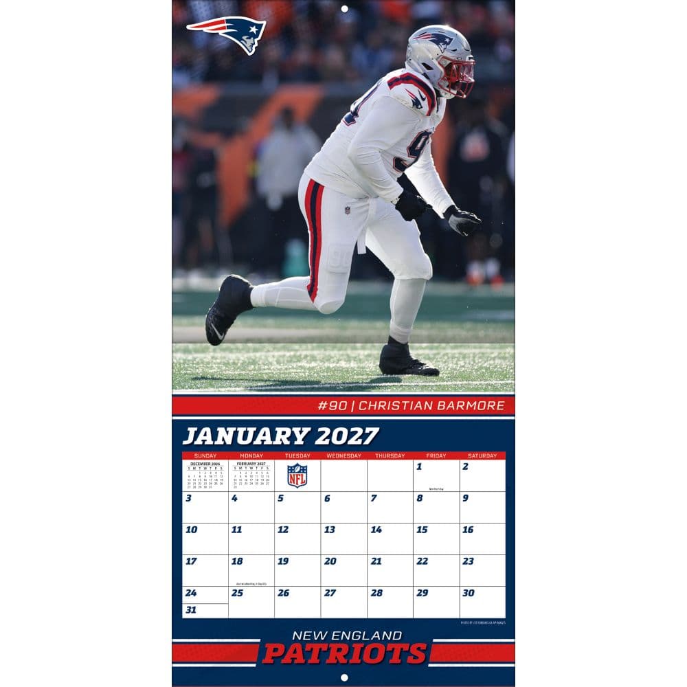 NFL New England Patriots 2027 Mini Wall Calendar Third Alternate Image