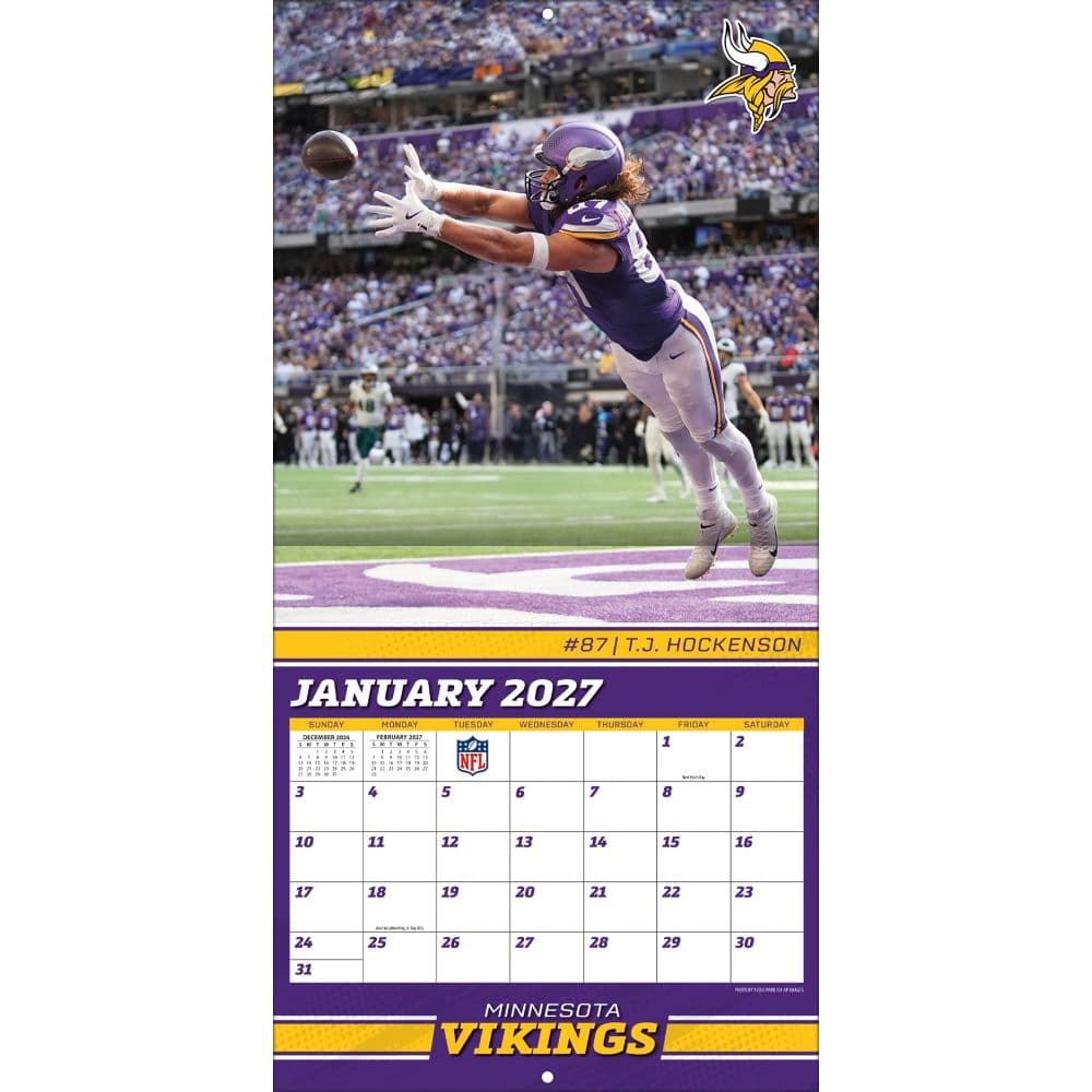 NFL Minnesota Vikings 2027 Mini Wall Calendar Third Alternate Image