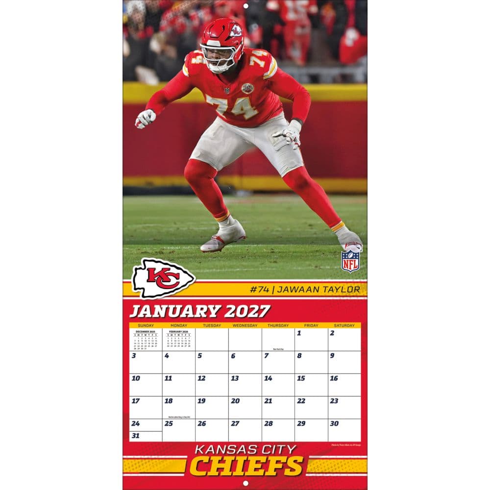 NFL Kansas City Chiefs 2027 Mini Wall Calendar Second Alternate Image