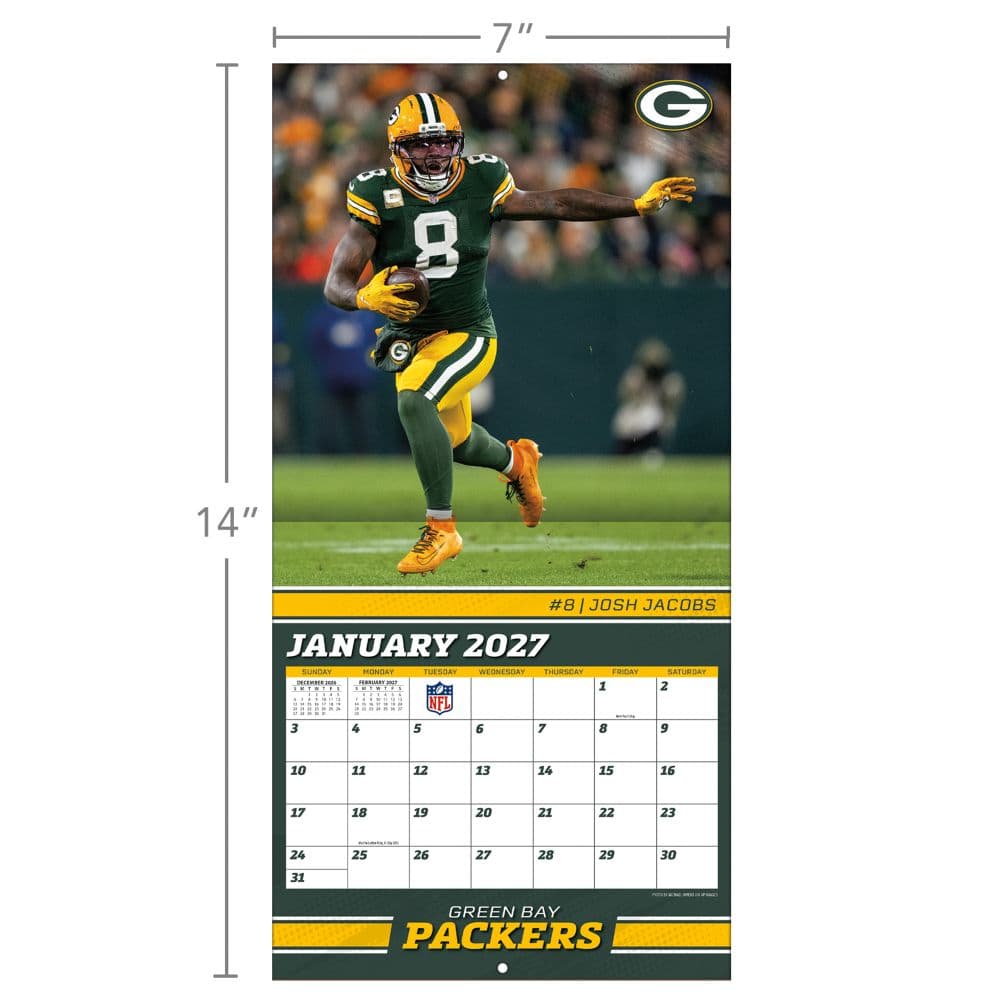 NFL Green Bay Packers 2027 Mini Wall Calendar Fourth Alternate Image