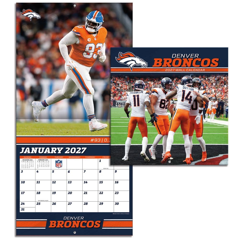 NFL Denver Broncos 2027 Mini Wall Calendar Sixth Alternate Image