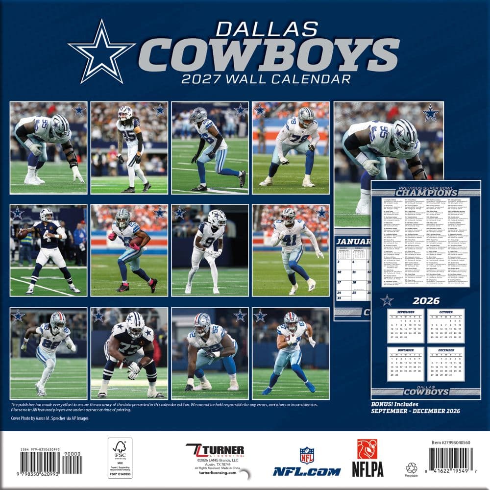NFL Dallas Cowboys 2027 Mini Wall Calendar First Alternate Image