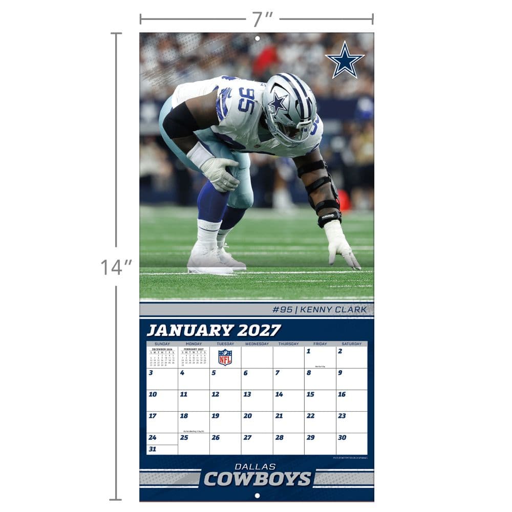 NFL Dallas Cowboys 2027 Mini Wall Calendar Fourth Alternate Image
