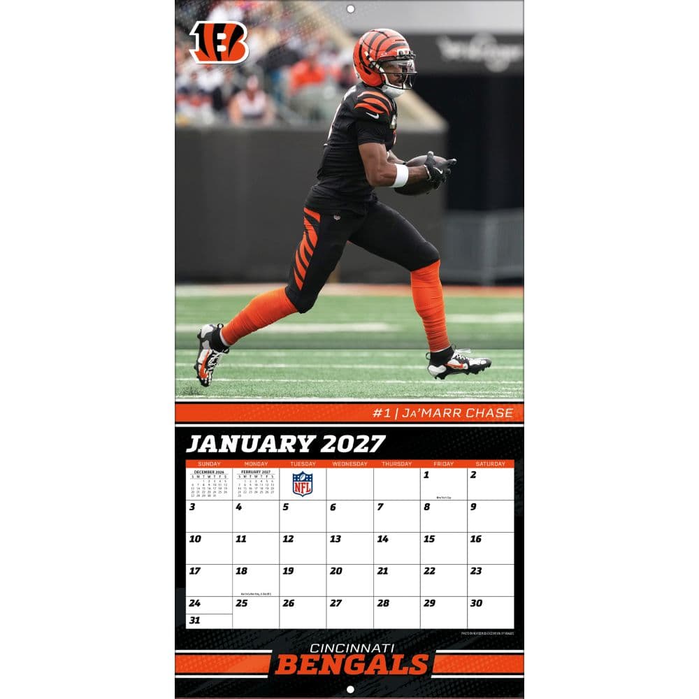 NFL Cincinnati Bengals 2027 Mini Wall Calendar Third Alternate Image