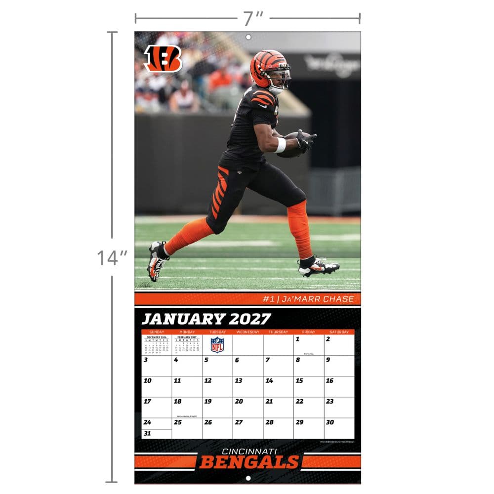 NFL Cincinnati Bengals 2027 Mini Wall Calendar Fourth Alternate Image