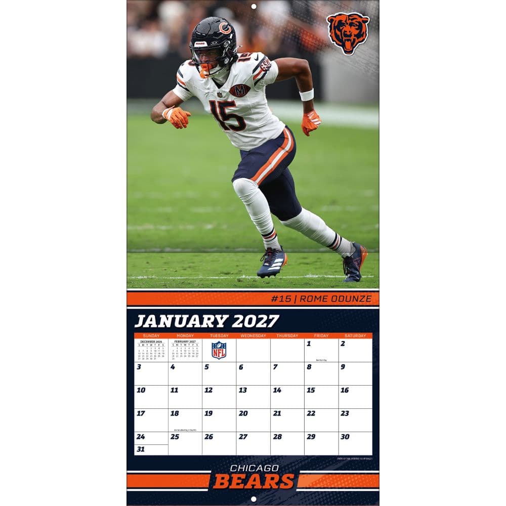 NFL Chicago Bears 2027 Mini Wall Calendar Third Alternate Image