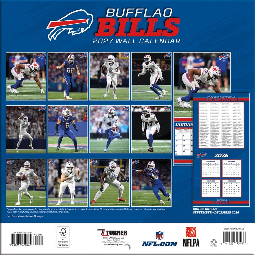 NFL Buffalo Bills 2027 Mini Wall Calendar First Alternate Image