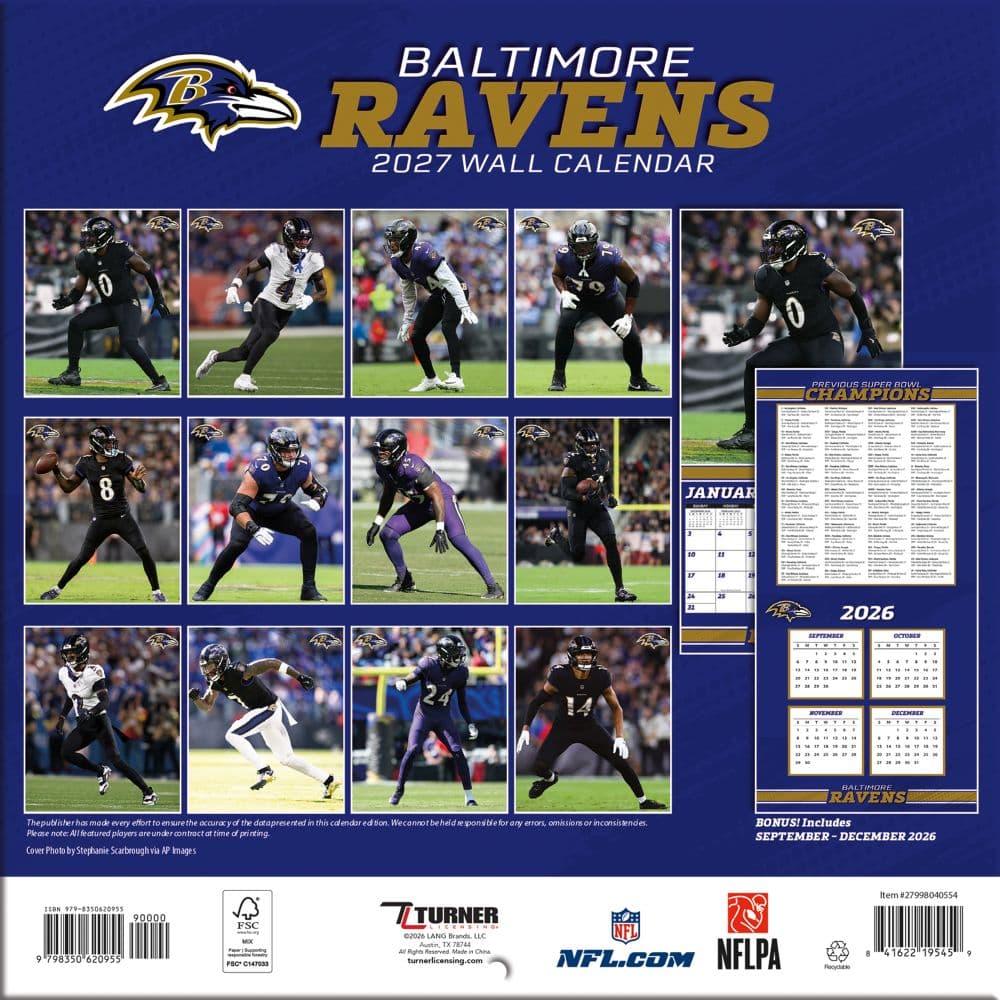 NFL Baltimore Ravens 2027 Mini Wall Calendar First Alternate Image