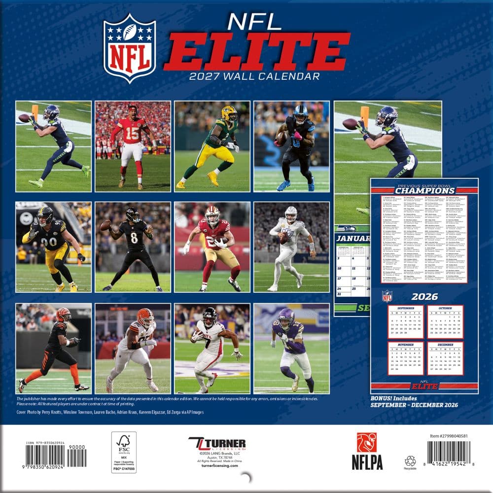 NFL Elite 2027 Mini Wall Calendar First Alternate Image