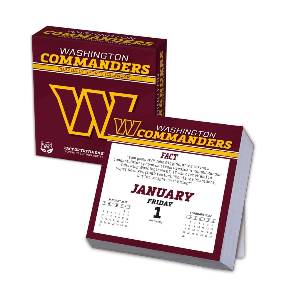 NFL Washington Commanders 2027 Desk Calendar