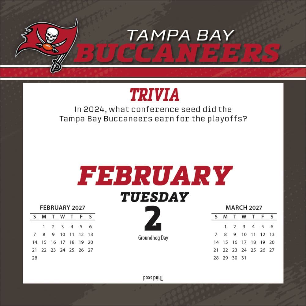 NFL Tampa Bay Buccaneers 2027 Desk Calendar Third Alternate Image