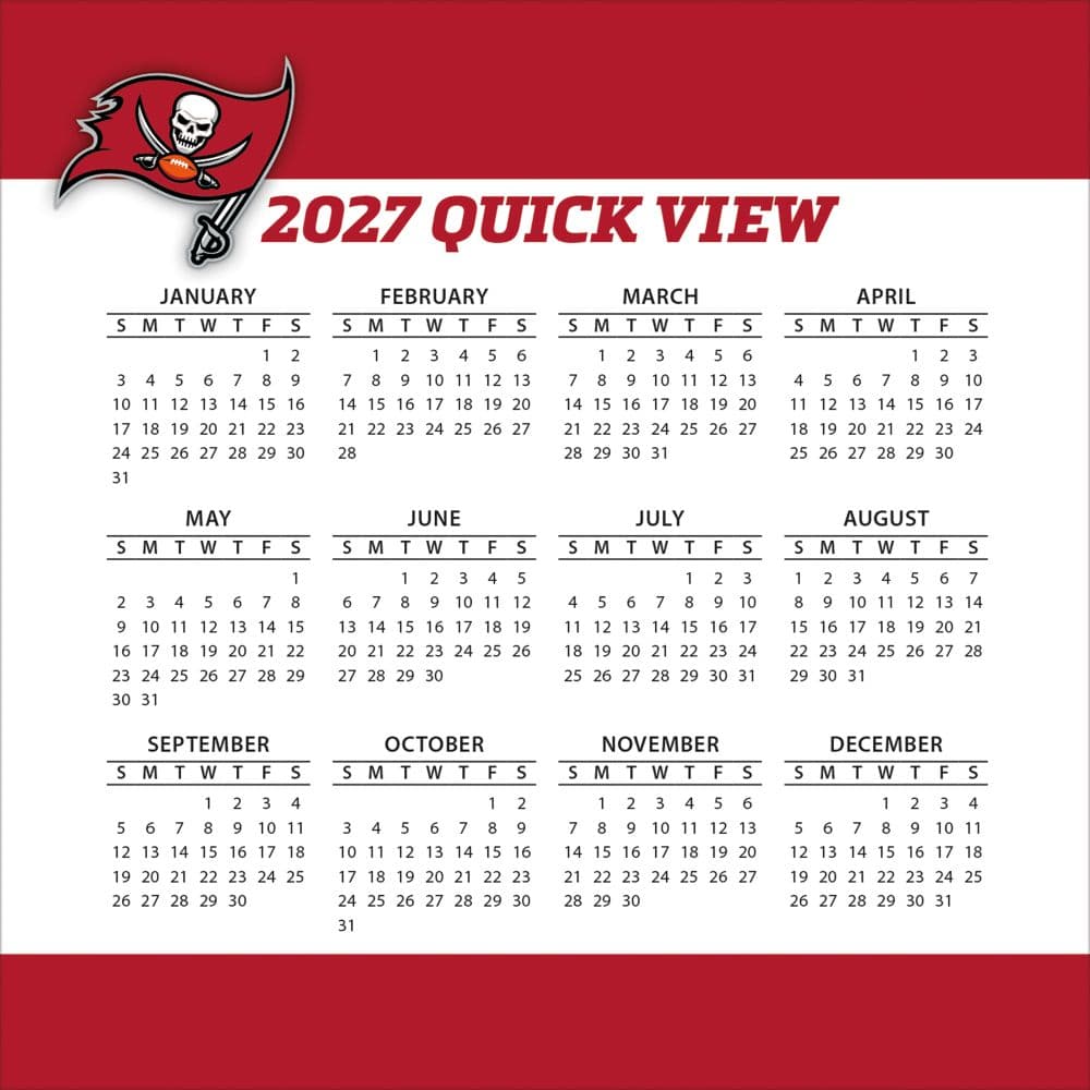 NFL Tampa Bay Buccaneers 2027 Desk Calendar Fourth Alternate Image