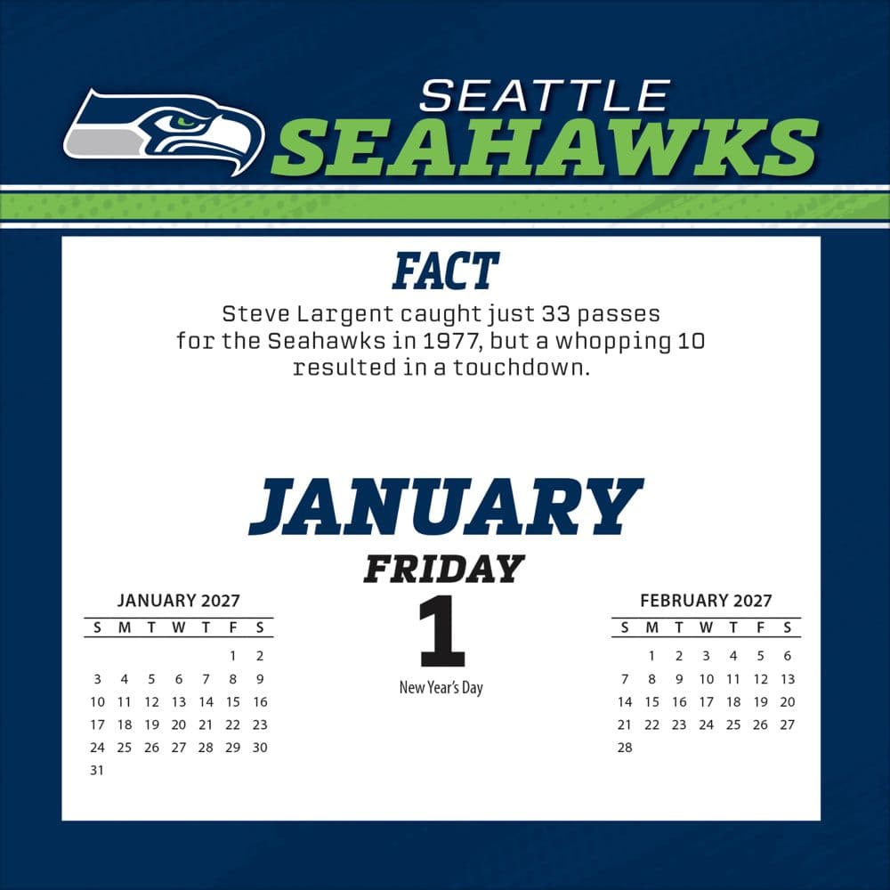 NFL Seattle Seahawks 2027 Desk Calendar Second Alternate Image