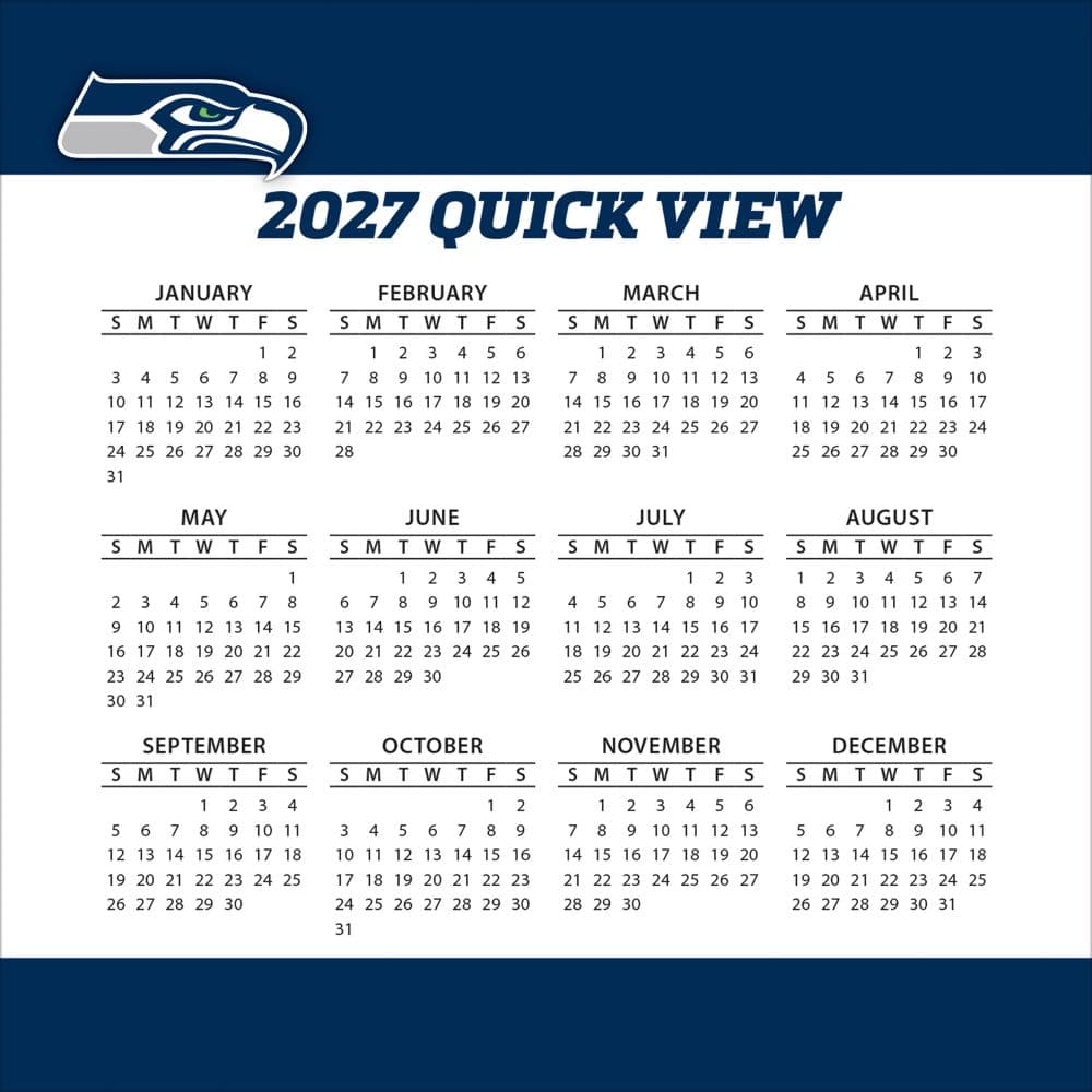 NFL Seattle Seahawks 2027 Desk Calendar Fourth Alternate Image